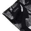 Men's Summer Casual Loose Resort Geometric Print Short Sleeve Top Beach Lapel Shirt