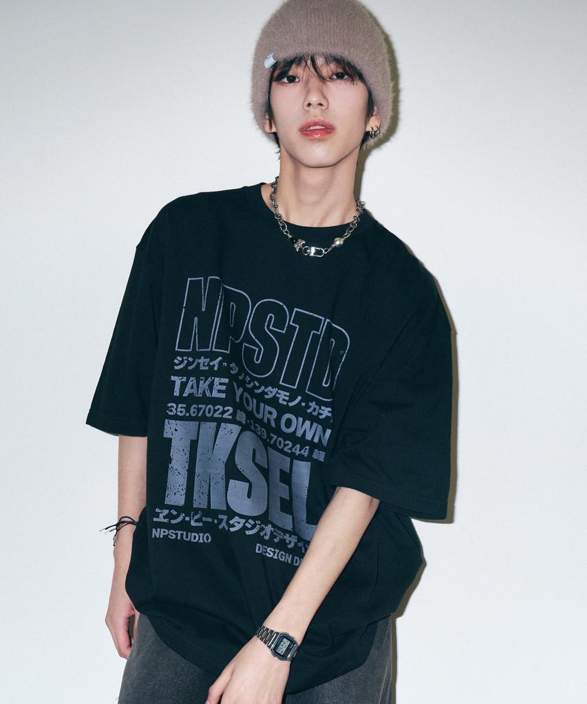 NP STUDIO [2Pack] Npsd Tksel Logo Oversized T-Shirt 2 Colors