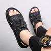 2024 New Summer Leather Dual-purpose Beach Sandals Men Slippers Holidays Sandals Beach Shoes Men Soft Breathable Casual Shoes