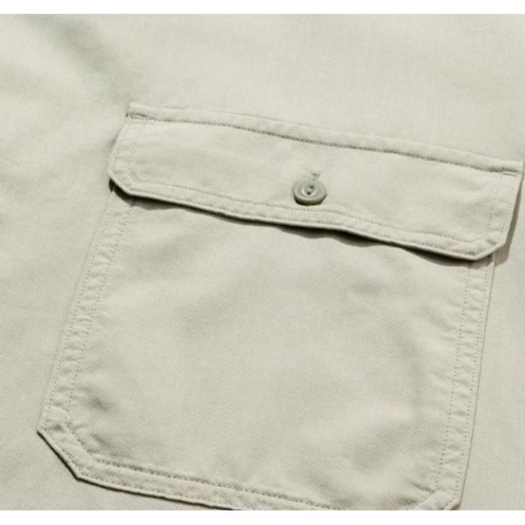Uniqlo U Series SS23 Solid Color Pocket Loose Short Sleeve Shirt Unisex shirts Light-Beige 455978-30