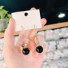 2023 New Inlaid Zircon Long Tassel Black Pearl Earrings Women's Personality Fashion Earrings Wedding  Birthday Gifts