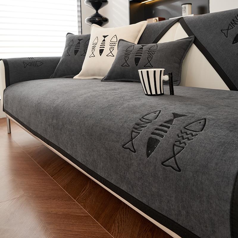 

Осенняя гостиная нескользящая подушка для дивана Fishbone, чехлы для дивана, коврик из шенилла, чехол для дивана Funda 70X70