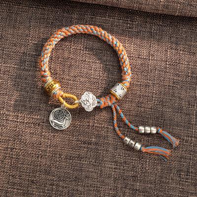 Design Tibetan Woven Hand Rope Retro Ethnic Style Niche Xizang Bracelet Men's and Women's Exotic Style Guochao Accessories