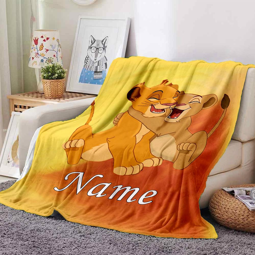 Custom Name Lion Adventure Party Blanket For Couch Bed Plush Cozy Fuzzy Blanket Super Soft Warm Blankets For Fall And Winter 0916270