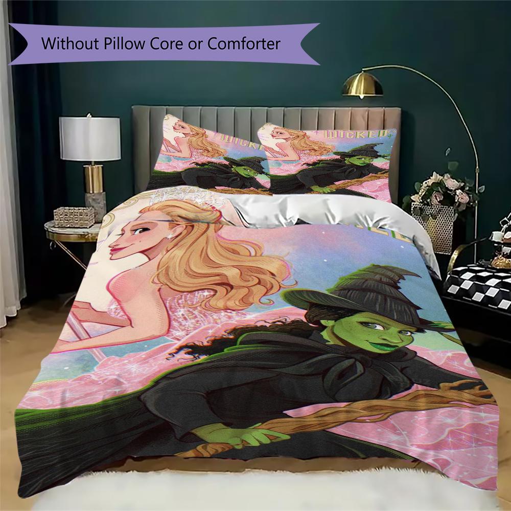 WICKED Pattern Bedding,Quilt Set Quilt Cover Pillowcase Home Birthday Gift(1 * Duvet Cover + 2 * Pillowcase, Without Core)_lx