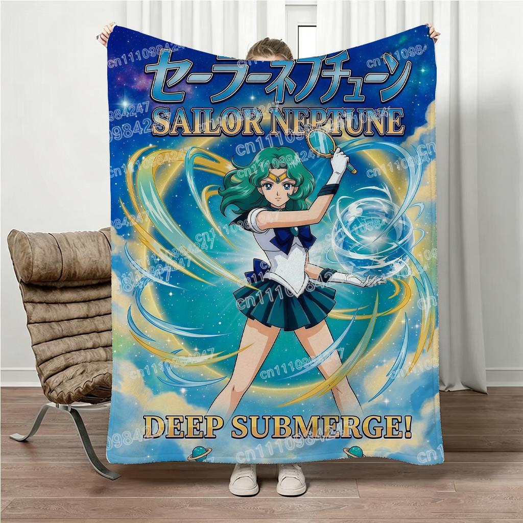 New Sailor Moon Blanket Kawaii Anime Flannel Throw Soft Warm Cozy Blanket for Bed Sofa Gift for Girls High-quality
