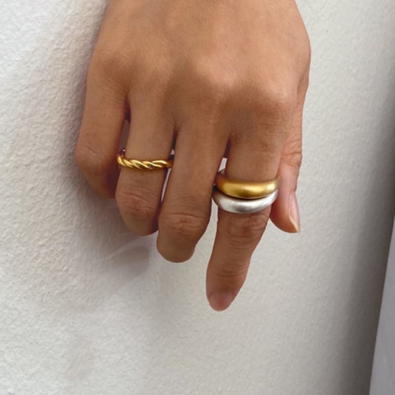 TO.STONE Round Ring 18k goldplate(Matte)