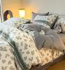 Bedding Four-piece Set, Cotton Pure Cotton Floral Quilt Cover, Bed Sheet Dormitory Three-piece Set