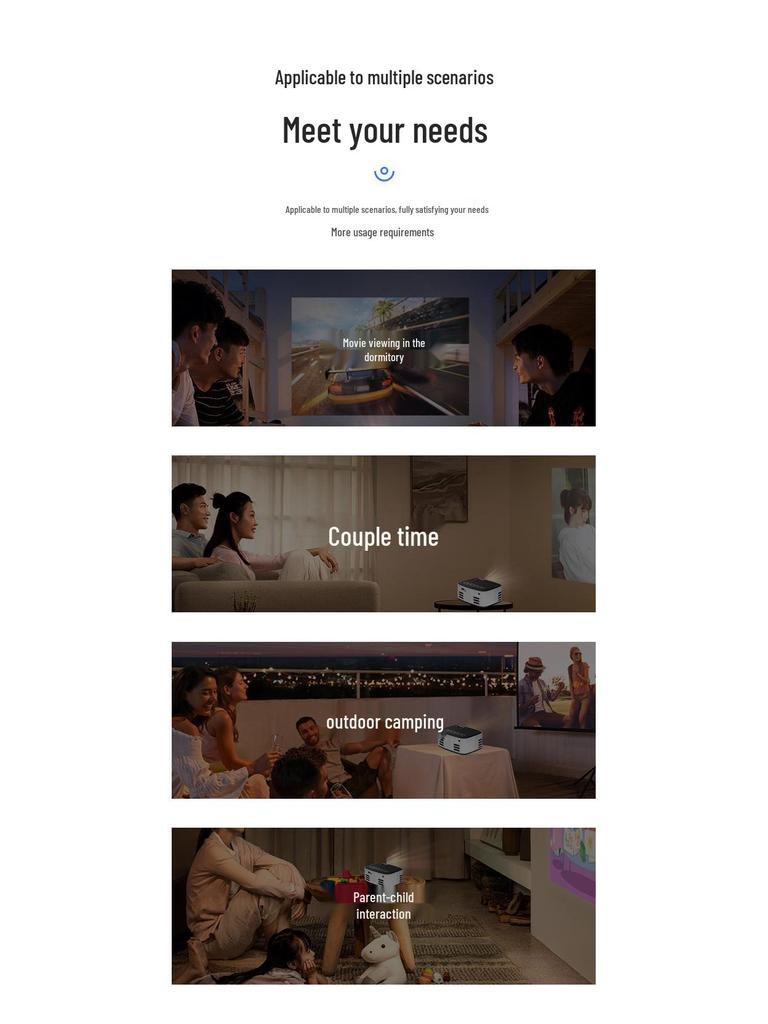 T20 Mini Wireless HD 1080p Mobile Projector for Home & Bedroom