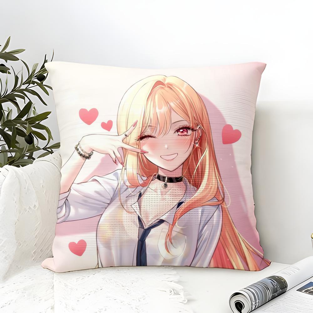 Cartoon Anime My dress up darling Movie Sticky Pillow Case linen pillow case sofa home decor cushion cover cushion cove