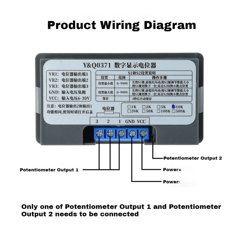 Potentiometer Frequenzzähler 4-stellige LED Digitalanzeige Einstellbarer Widerstand SPS Frequenzumrichter 1K/5K/10K Widerstandswert