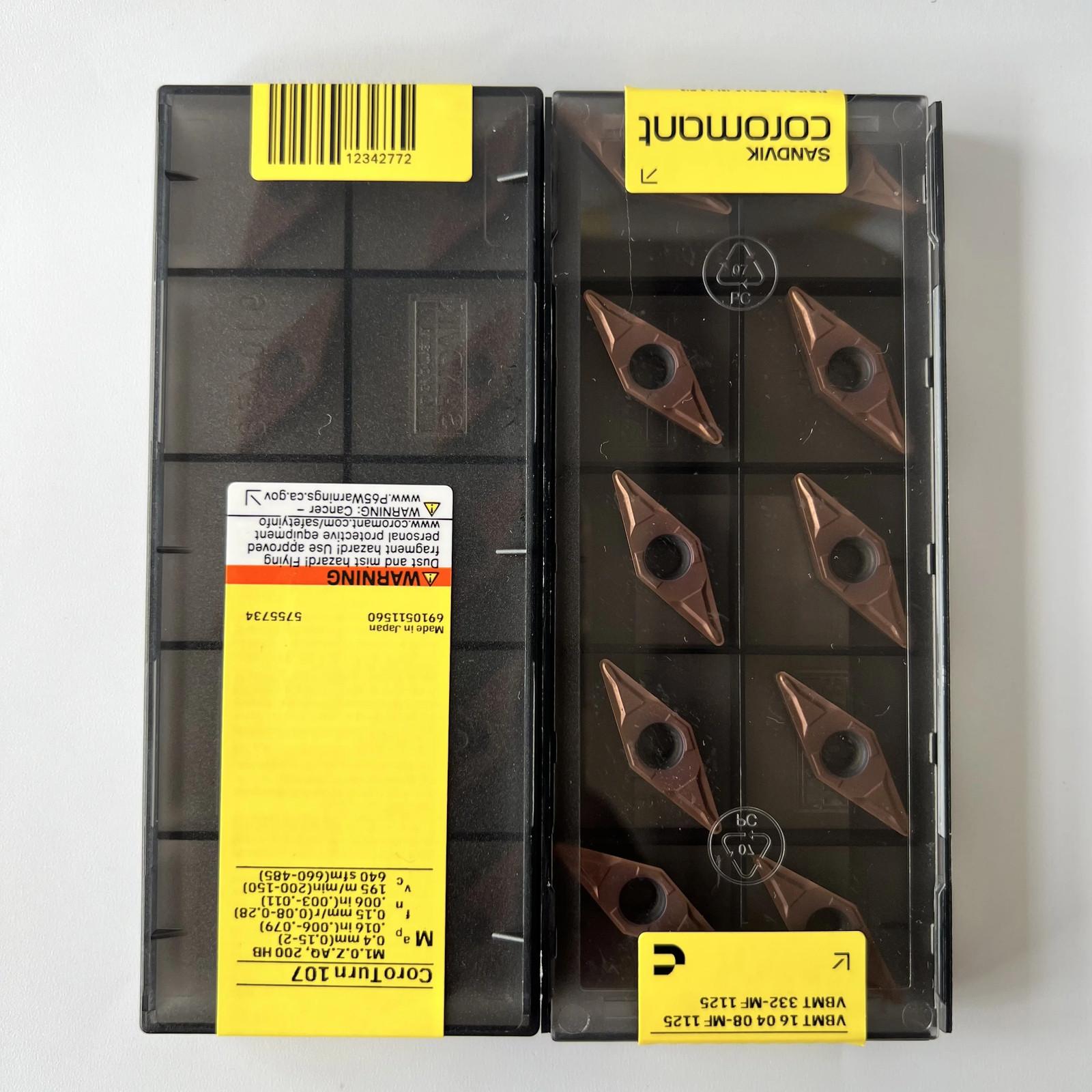

SANDVIK / VBMT160408-MF 1125 / Industrial indexable Carbide Inserts 10 Pcs