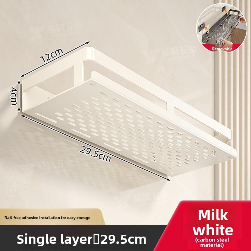 Bathroom Wall Mount Aluminum Storage Shelf With Removable Design For Toilet And Vanity Use