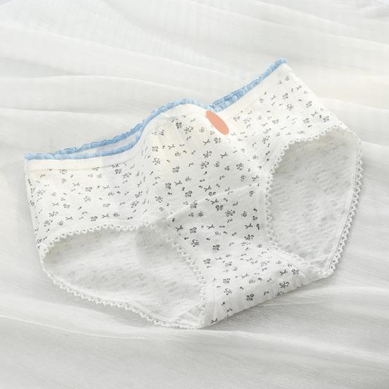 5 Pcs Women's Cotton Briefs Mid Rise Full Coverage Ladies Panties Floral Print