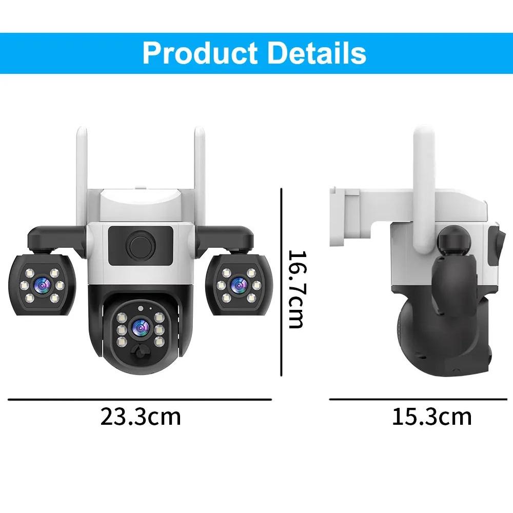 Solar-Sicherheitskamera WIFI/4G Drei-Bildschirm Mobiltelefon Fernbedienung HD Automatische Ladekamera Außenbereich