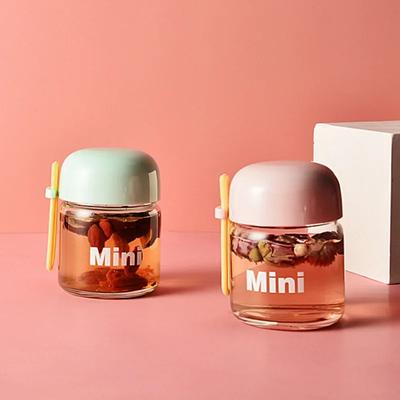 Portable Mini 150ML Glass Water Bottles  Cute Mini Heat Resistant Water Cup For Kids Student Drinking Bottle With Hand Rope Cups