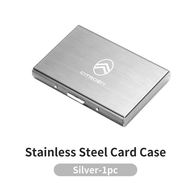 

Car Logo Business Cardcase Holder Stainless Steel Multi Wallet Slim Credit ID Card Case Box Holder For Citroen C4 C3 C2 C1 C5