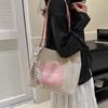 Balletcore Beach Shoulder Bag Ribbon Women Handbag Simple Straw Woven Tote Bag  Travel