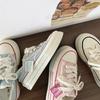 Low-top tassel design two-wear canvas shoes 22 summer thin breathable thick-soled casual canvas shoes