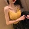 Wire Free Slim Fit Spagetti Strap Camisole Braletter for kvinner Ermeløs baseskjorte Lett polstret basic underskjorte