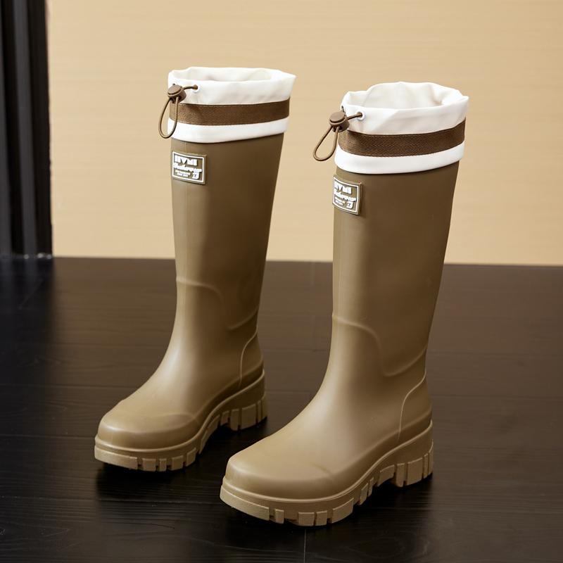 

Women s Outdoor Thick-soled Cuffed Rain Boots: High-cylinder Waterproof Shoes for Camping, Beachcombing and Fishing 37