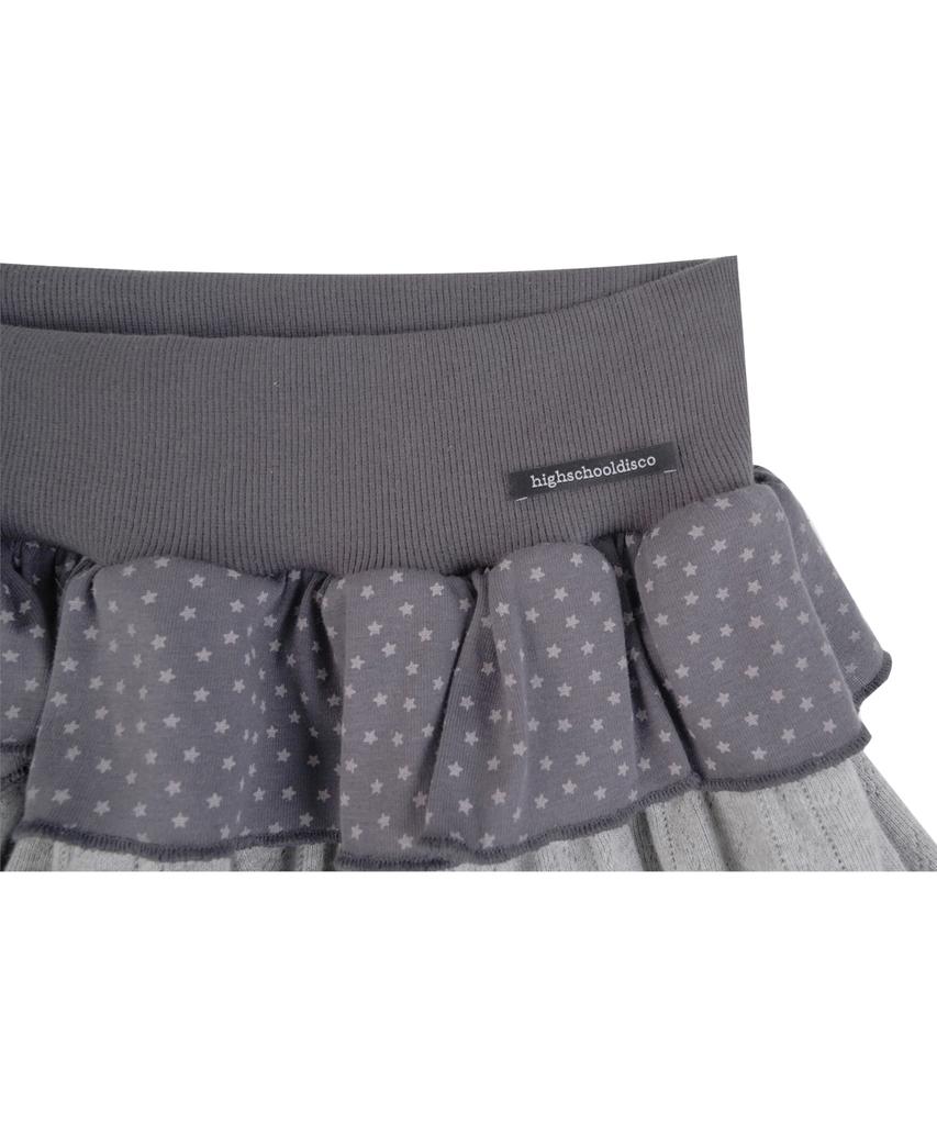 HIGH SCHOOL DISCO Tiered Layered Mini Skirt_Gray
