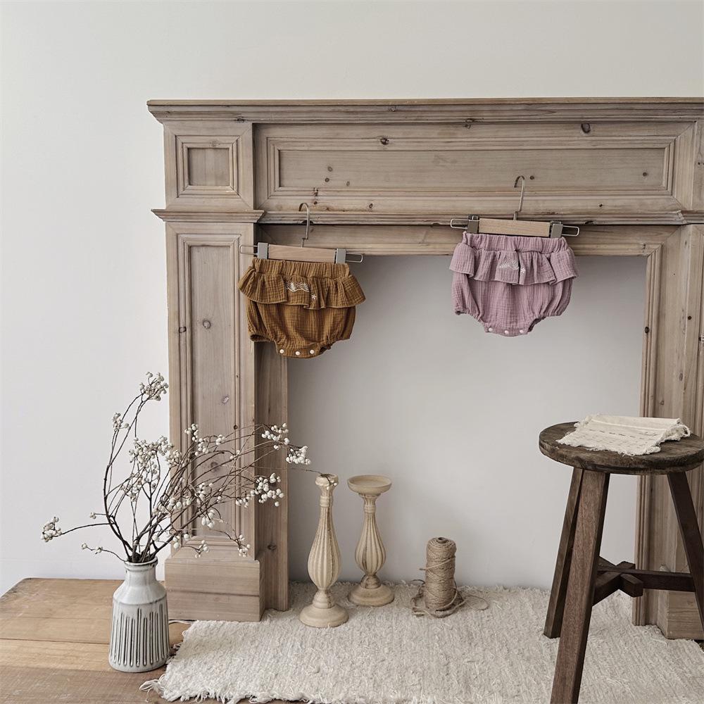 Sommer Baby- und Kleinkind Baumwollgaze Rüschenshorts im INS-Stil