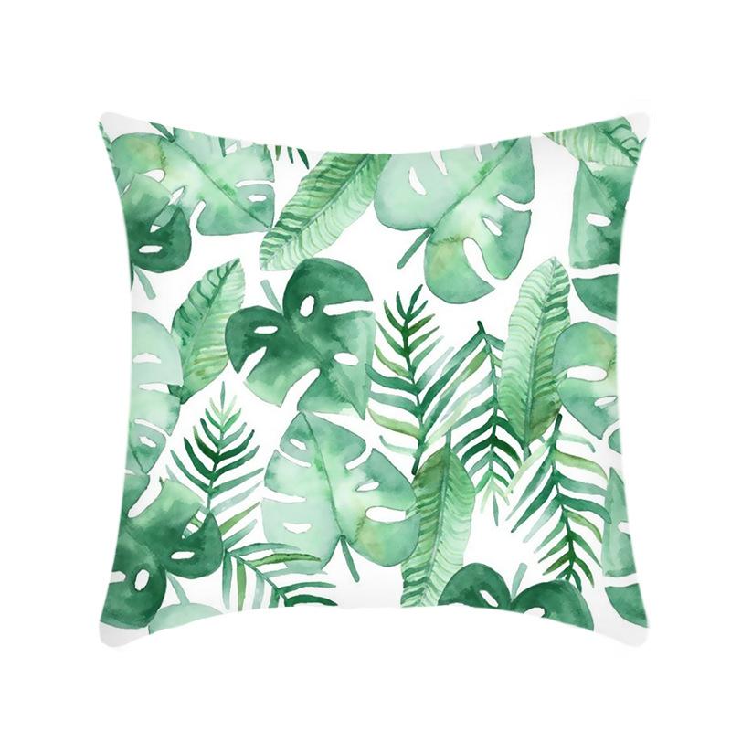 Plush Car Pillow Ins Simple Green Plant Sofa Living Room Pillow Case Home Cushion