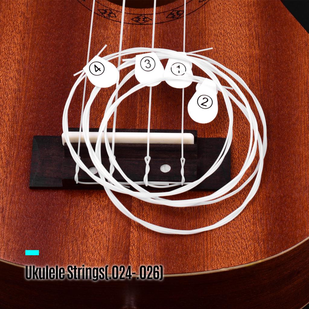 Set di Corde in Nylon per Ukulele Set da 4 Corde(.024 .026) Pratica Universale di Ricambio per Ukulele da Concerto da 23 Pollici Rigido