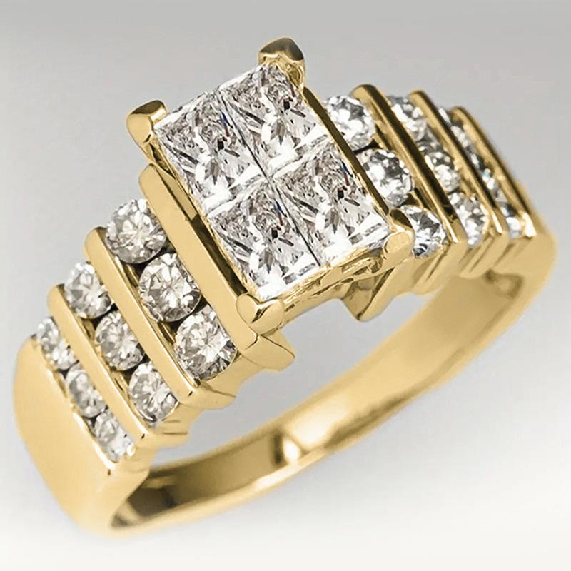 Inlaid Cubic Zirconia Geometric Design Ring, European and American Fashion Niche, Light Luxury, Shiny Zircon Accessories 6