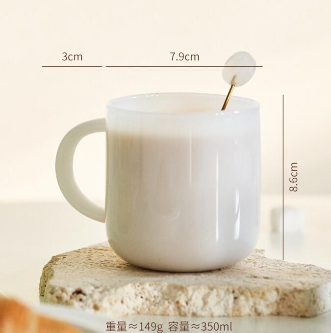 Color Jade Glass Borosilicate Heat-resistant Glass Mug with Handle Milk Coffee Glass Goblet Cup Drinkware Barware