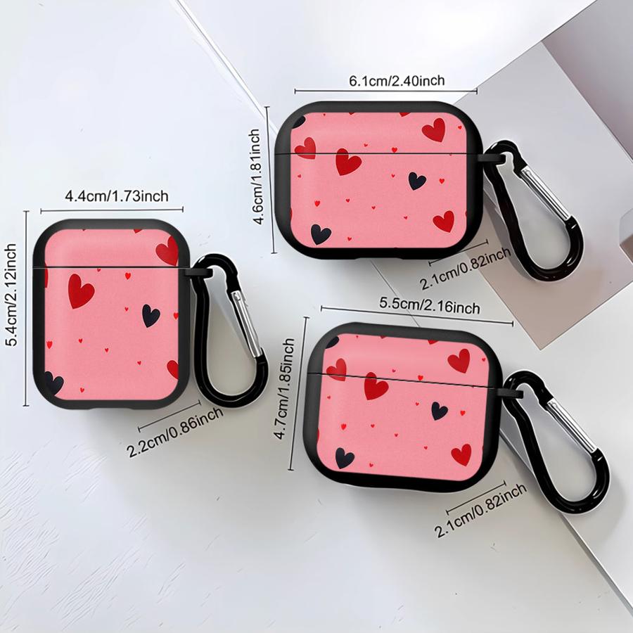 Retro Liebe Rot Schwarz Hülle Für Airpods 2 3 4 Pro2 Pro3 Pro 1 Weiche Kopfhörerhüllen Abdeckung