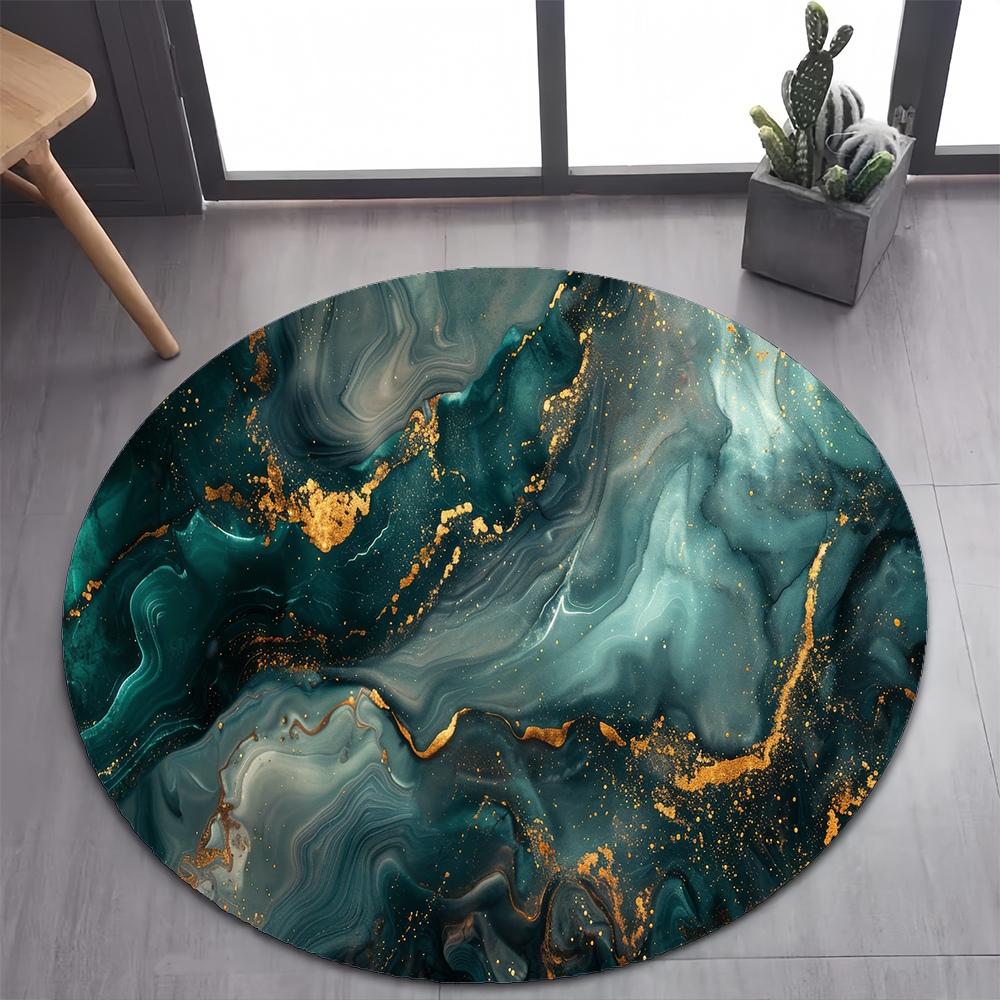 26 Style New Luxurious Marble Colour Nature Black Gold Round Carpet Rug for Bedroom Living Room Decoration,pet Decor Floor Mat