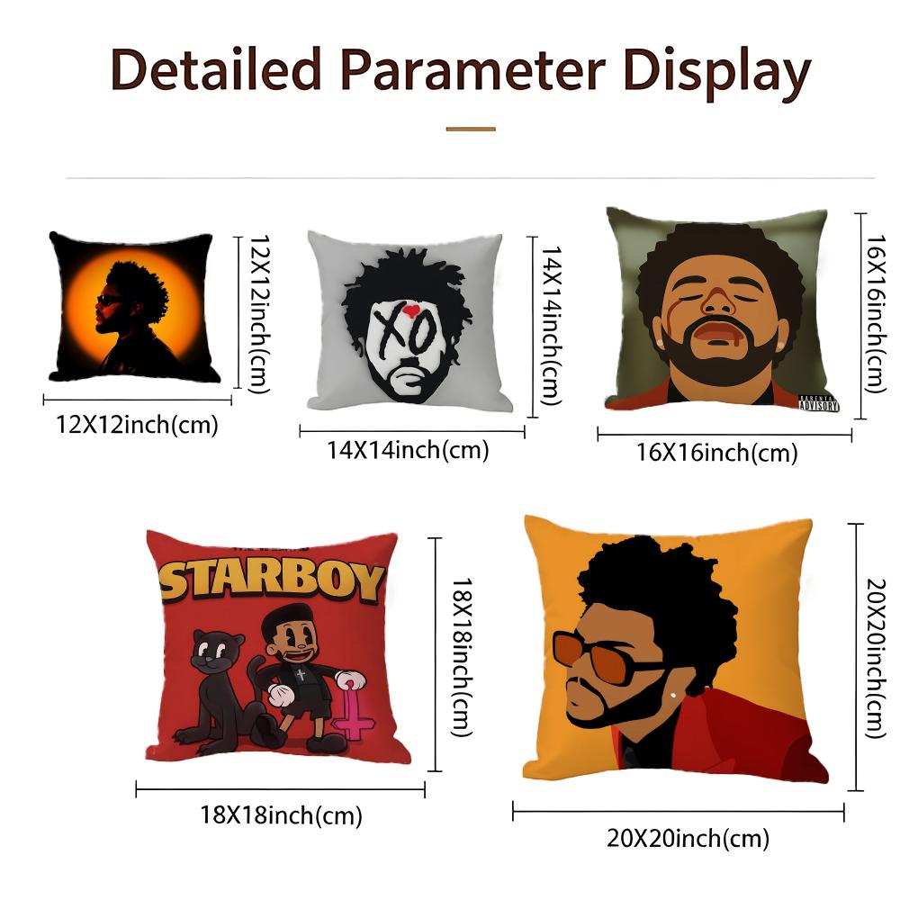 Singer - The Weeknd Cushion Cover Cushion Cover Set 4Pcs 50X50 45X45 40X40 Pillowcase Decorative Sofa Home Decor