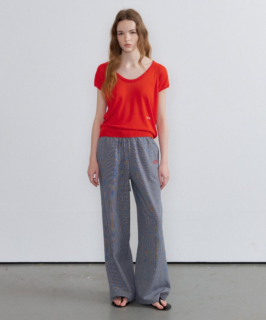 Peulibeo07 Cotton Sheer Banding Pants [Frsp07Pt01]_Check Navy