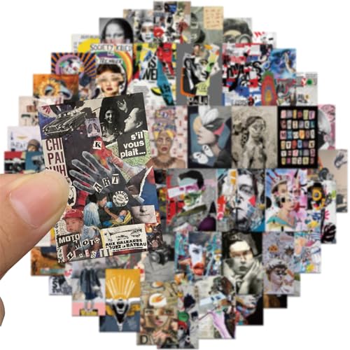Moderne Zeitschriften-Cover-Aufkleber Set mit 50 Aufklebern Wasserdichte Abziehbilder Stilvoll Cool Beliebt Schreibwaren Snowboard Skateboard Gepäck Koffer Gitarre