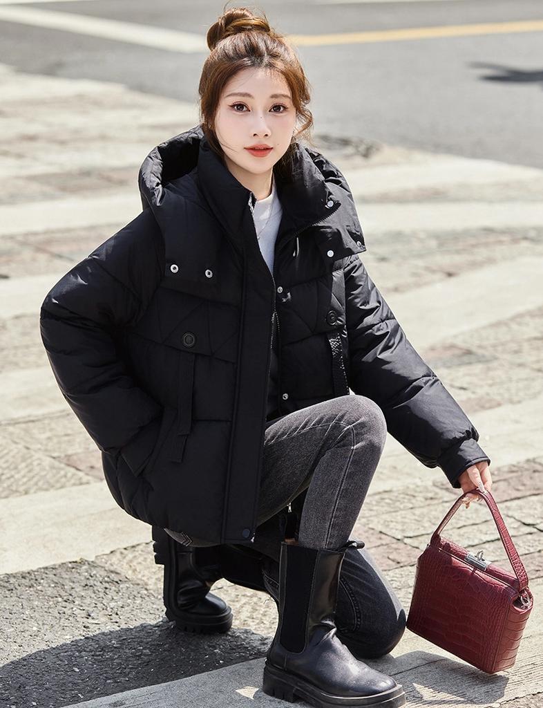 Hooded Short Loose Thick Warm Jacket