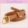 Cintura da Donna in Vera Pelle con Fibbia Geometrica per Styling Casual con Jeans