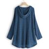 Trendy Women Asymmetrical Hem Hooded Shirt Tops With Comfortable Cotton Blend Fabric