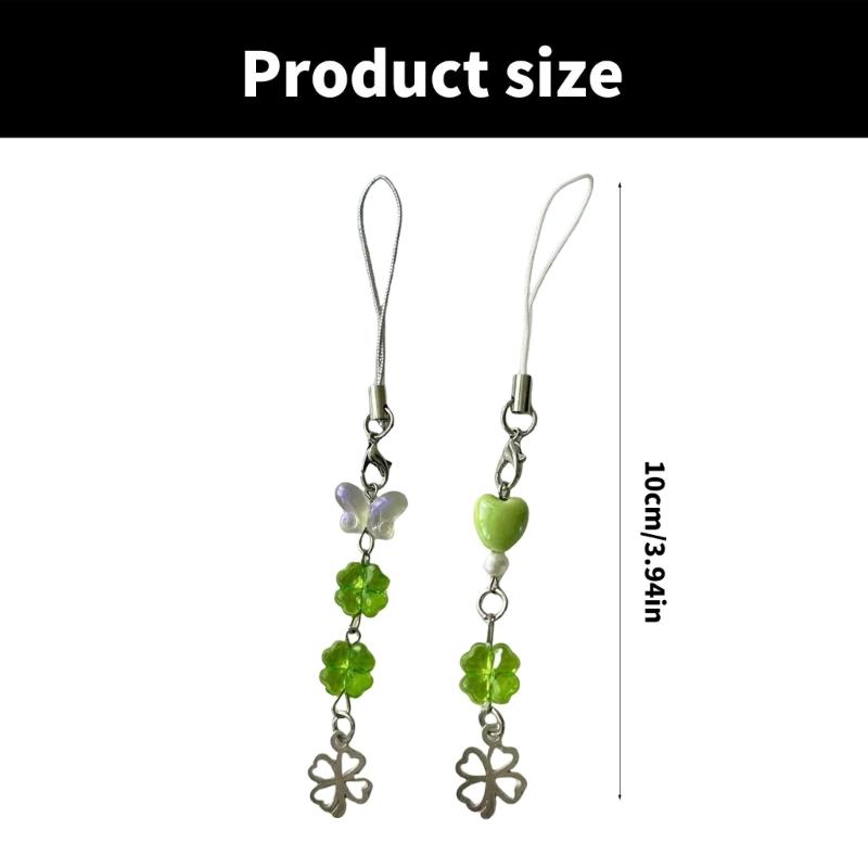 Charming Clovers Charm Phone Accessory Fashionable Good Luck Clovers Phone Trinkets Portable Phone Hanging Decoration
