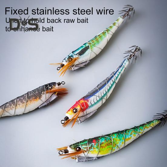 12CM/13G Luminous Shrimp Bait with Squid Jig Hook Realistic Bionic Artificial Lure Saltwater Freshwater Bass Walleye Trout Fishing Accessories