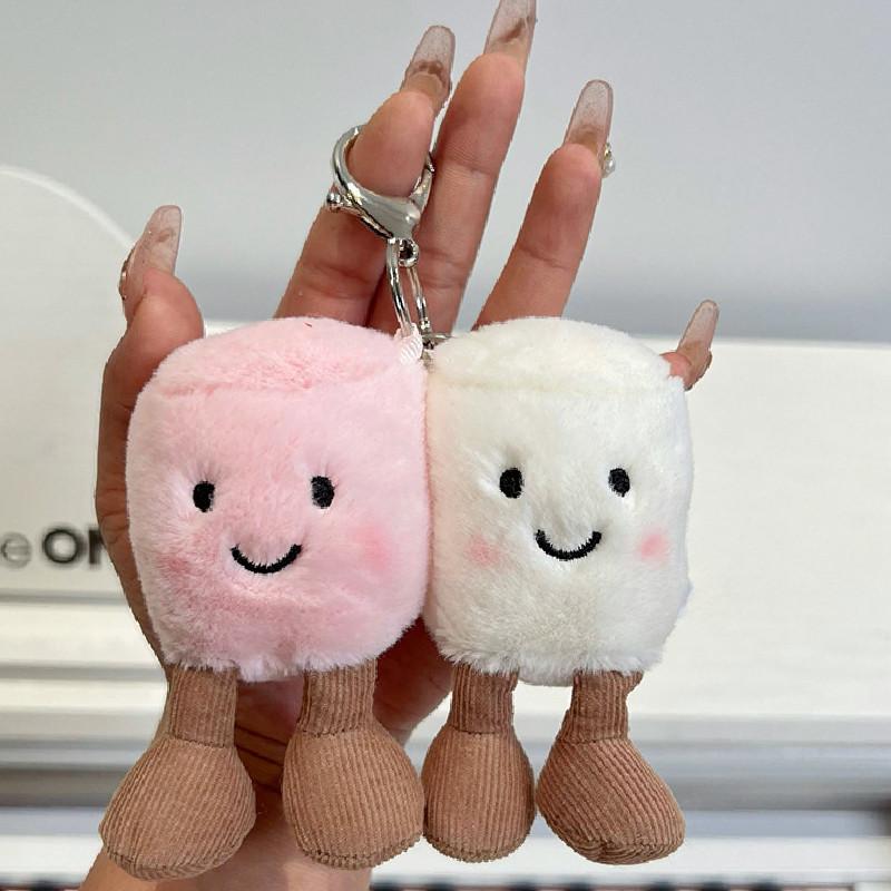 Cotton Candy Animal Plush Keychain With Soft Short Hair For Kids And Baby
