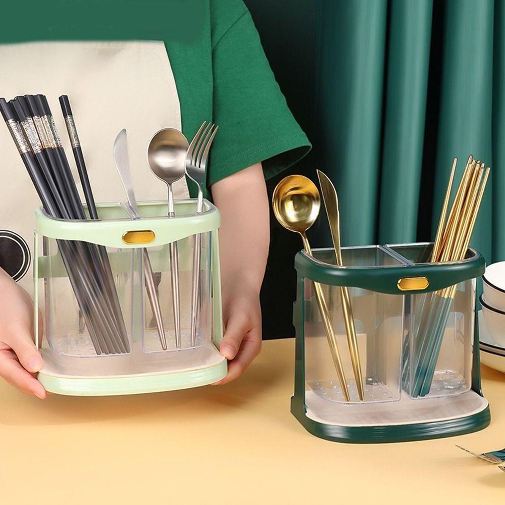 

Пластиковая двойная решетка для палочек для еды, видимая стойка для хранения столовых приборов, клетка для палочек для еды, кухня