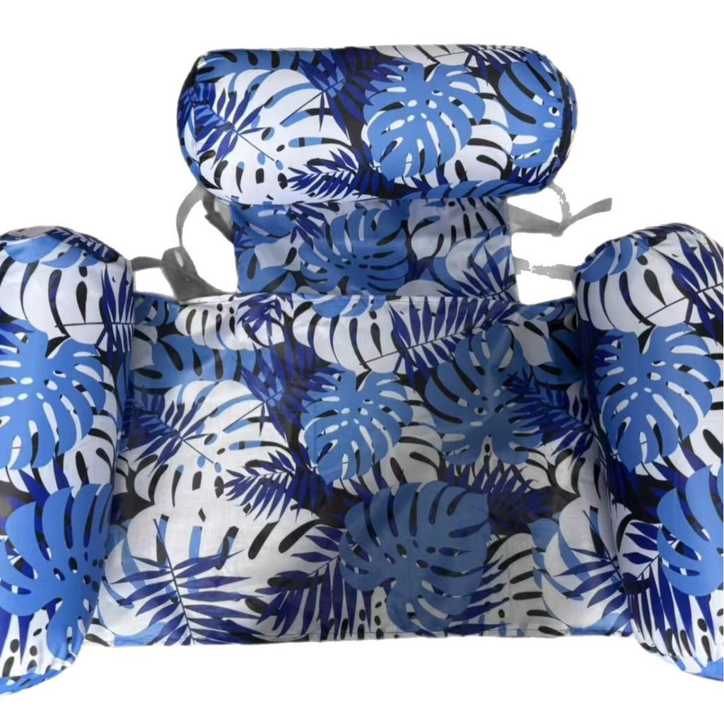 Inflatable Floating Water Raft with Backrest – Pool Air Cushion Lounge Chair