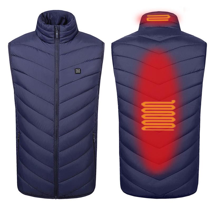 

Зима Новинка Мужской Жилет с Воротником-стойкой и Подогревом 9 Зон Электрический Хлопковый Жилет с Подогревом Интеллектуальный Постоянный Температурный Подогрев Термокуртка 8XL