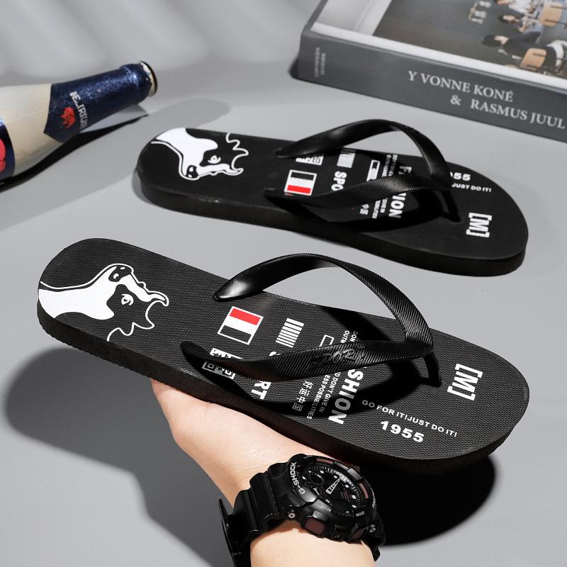 Fashion Men's Casual Comfort Non-slip Flip-flops Bathroom Family Sandals Outdoor Beach Sandals Casual Men's Shoes Light Luxury Shoes