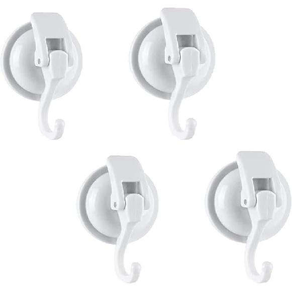 Suction Cup Hooks for Shower, Heavy Duty Vacuum Shower Hooks for Inside Shower, Gun Silver-Plated Plished Super Suction for Kitchen Bathroom