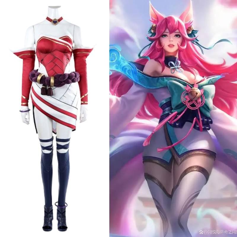 Cosplay Ahri Costume Anime Dress Halloween Roleplay Gifts Performance Stage
