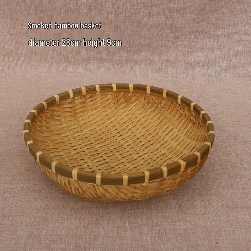 Bamboo Woven Multipurpose Basket for Steamed Buns, Vegetables, and Fruits - Small Rice/Winnowing/Draining Basket.