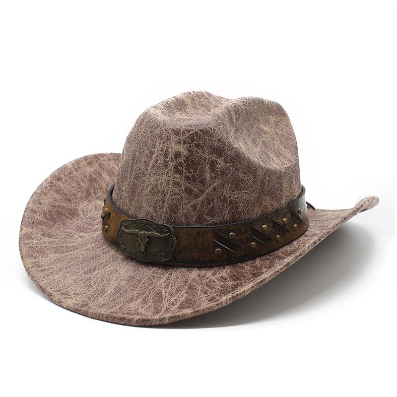 Vintage Western Cowboy Hat With Large Brim Sunshade For Men And Women